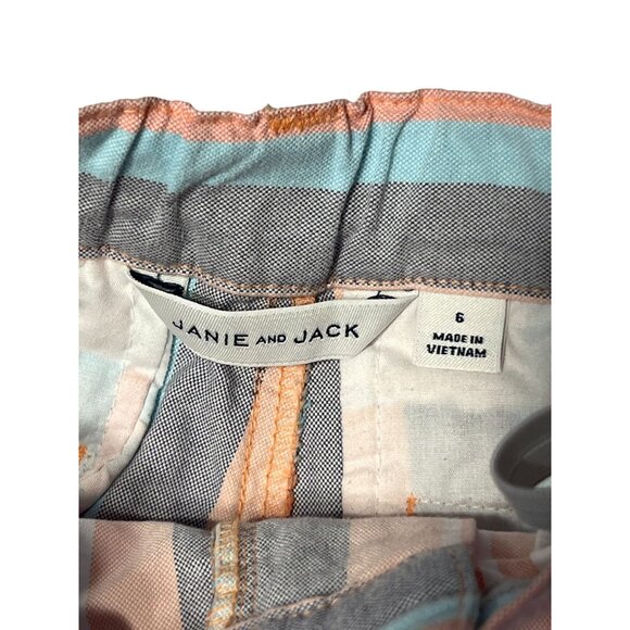 Janie and Jack Striped Chambray Shorts Boys Size 6 Adjustable Waist Excellent VE - Picture 3 of 3